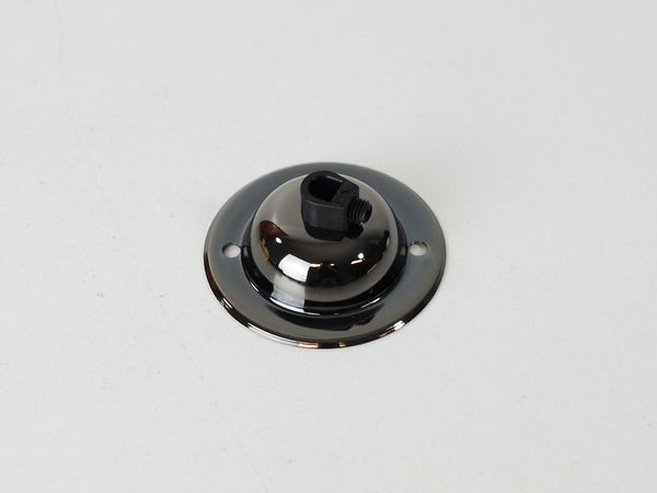 Steel Ceiling Rose | Dome | Polished Black - Vendimia Lighting Co.