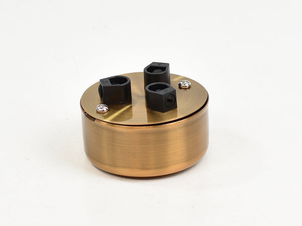Steel Conduit Box Ceiling Rose | Multi Outlet | Bronze Satin - Vendimia Lighting Co.