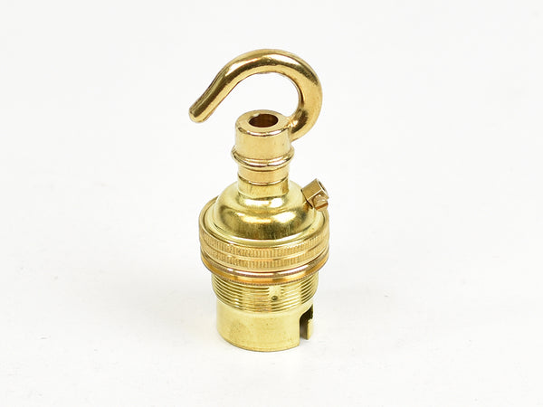 B22 Brass Bulb Holder | Threaded Skirt | Brass - Vendimia Lighting Co.