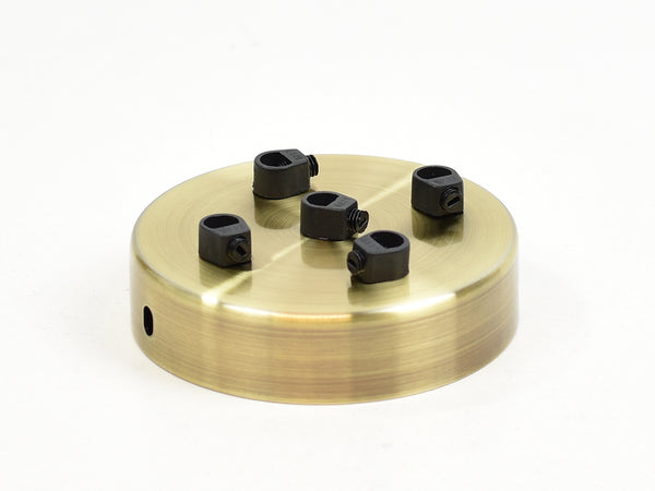 Steel Ceiling Rose | Multi Outlet | Brass Satin - Vendimia Lighting Co.