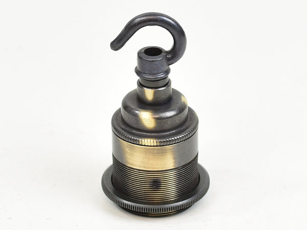 Brass Bulb Holder | Threaded Skirt | Brushed Antique - Vendimia Lighting Co.