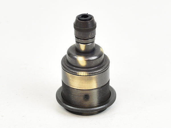 Brass Bulb Holder | Threaded Skirt | Brushed Antique - Vendimia Lighting Co.