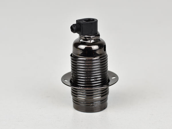 E14 Steel Bulb Holder | Threaded | Polished Black - Vendimia Lighting Co.