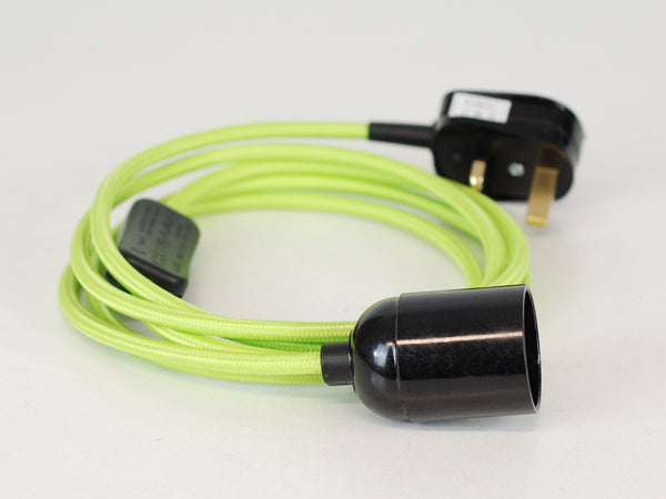 Plug-in Pendant | Round Fabric Cable | Lime Green - Vendimia Lighting Co.