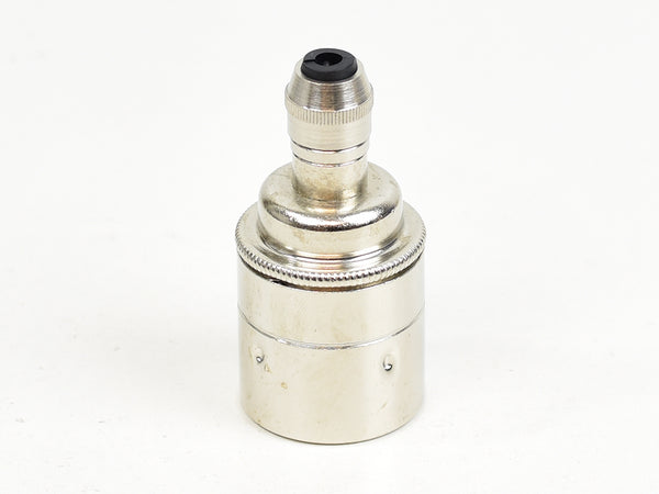 E27 Brass Bulb Holder | Plain Skirt | Nickel Silver - Vendimia Lighting Co.