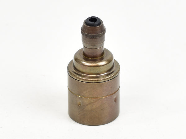 E27 Brass Bulb Holder | Plain Skirt | Old English Brass - Vendimia Lighting Co.