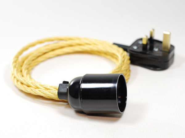 Plug-in Pendant | Twisted Fabric Cable | Habañero Gold - Vendimia Lighting Co.