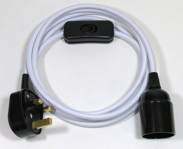 Plug-in Pendant | Round Fabric Cable | Brilliant White - Vendimia Lighting Co.