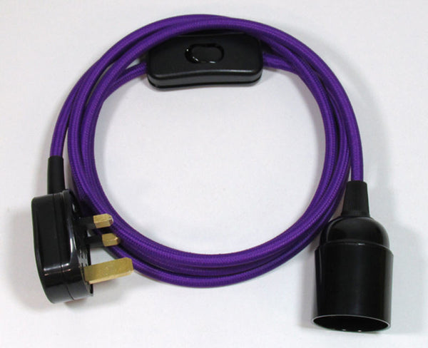 Plug-in Pendant | Round Fabric Cable | Imperial Purple - Vendimia Lighting Co.