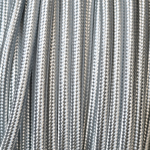 Fabric Cable | Round | Metallic Silver - Vendimia Lighting Co.