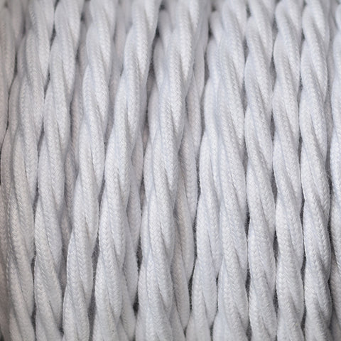 Fabric Cable | Twisted | Brilliant White - Vendimia Lighting Co.