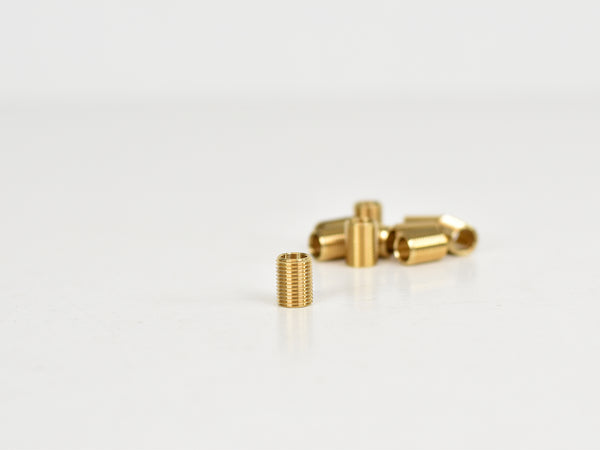 10mm Solid brass all-thread hollow nipples | Various Lengths - Vendimia Lighting Co.