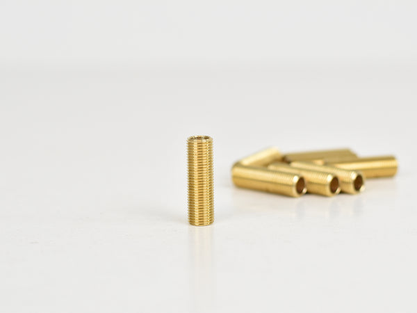 10mm Solid brass all-thread hollow nipples | Various Lengths - Vendimia Lighting Co.