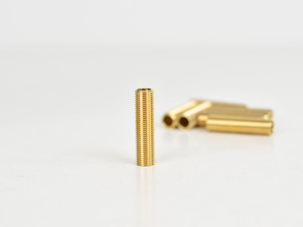 10mm Solid brass all-thread hollow nipples | Various Lengths - Vendimia Lighting Co.