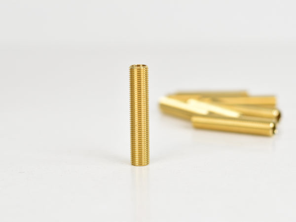 10mm Solid brass all-thread hollow nipples | Various Lengths - Vendimia Lighting Co.