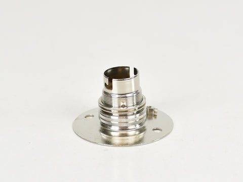 B22 Brass Bulb Holder | Batten Lamp Fitting | Threaded Nickel - Vendimia Lighting Co.