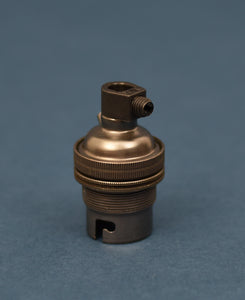 B22 Brass Bulb Holder | Threaded Skirt | Bronze - Vendimia Lighting Co.