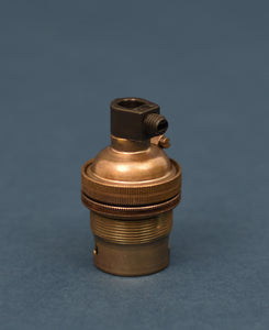 B22 Brass Bulb Holder | Threaded Skirt | Old English Brass - Vendimia Lighting Co.
