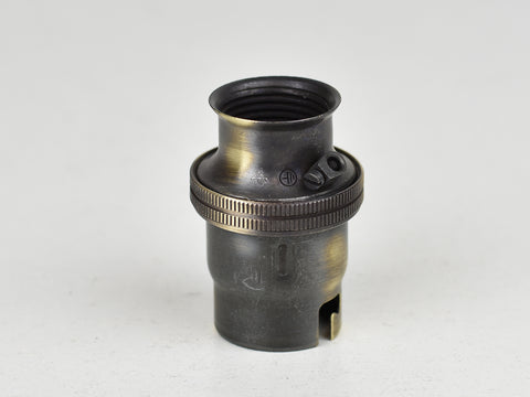 B22 Brass Bulb Holder | 20mm Conduit Fitting | Plain Brushed Antique - Vendimia Lighting Co.
