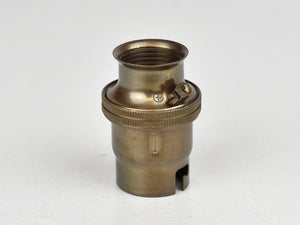 B22 Brass Bulb Holder | 20mm Conduit Fitting | Plain Old English Brass - Vendimia Lighting Co.