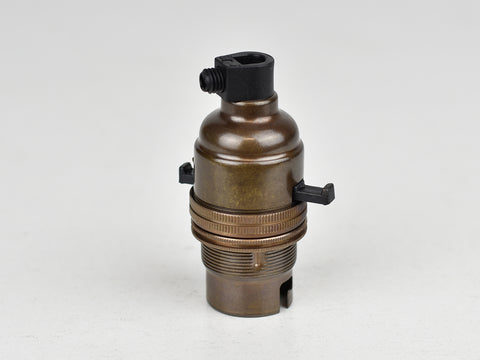 B22 Brass Bulb Holder | Switched | Old English Brass - Vendimia Lighting Co.