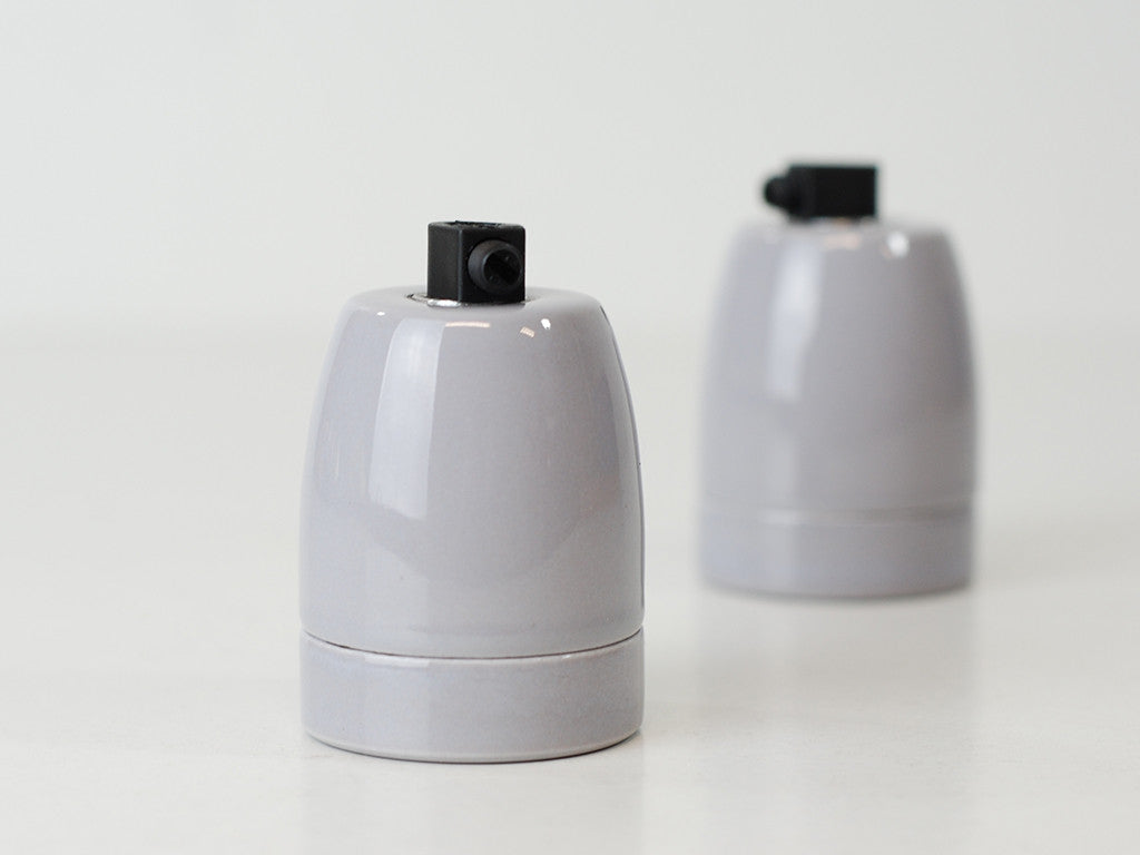 Porcelain Bulb Holder | Light Grey - Vendimia Lighting Co.