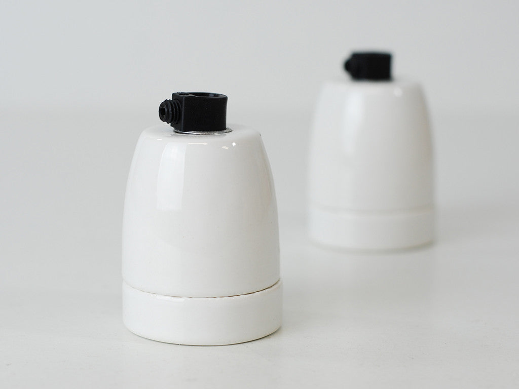 Porcelain Bulb Holder | Brilliant White - Vendimia Lighting Co.