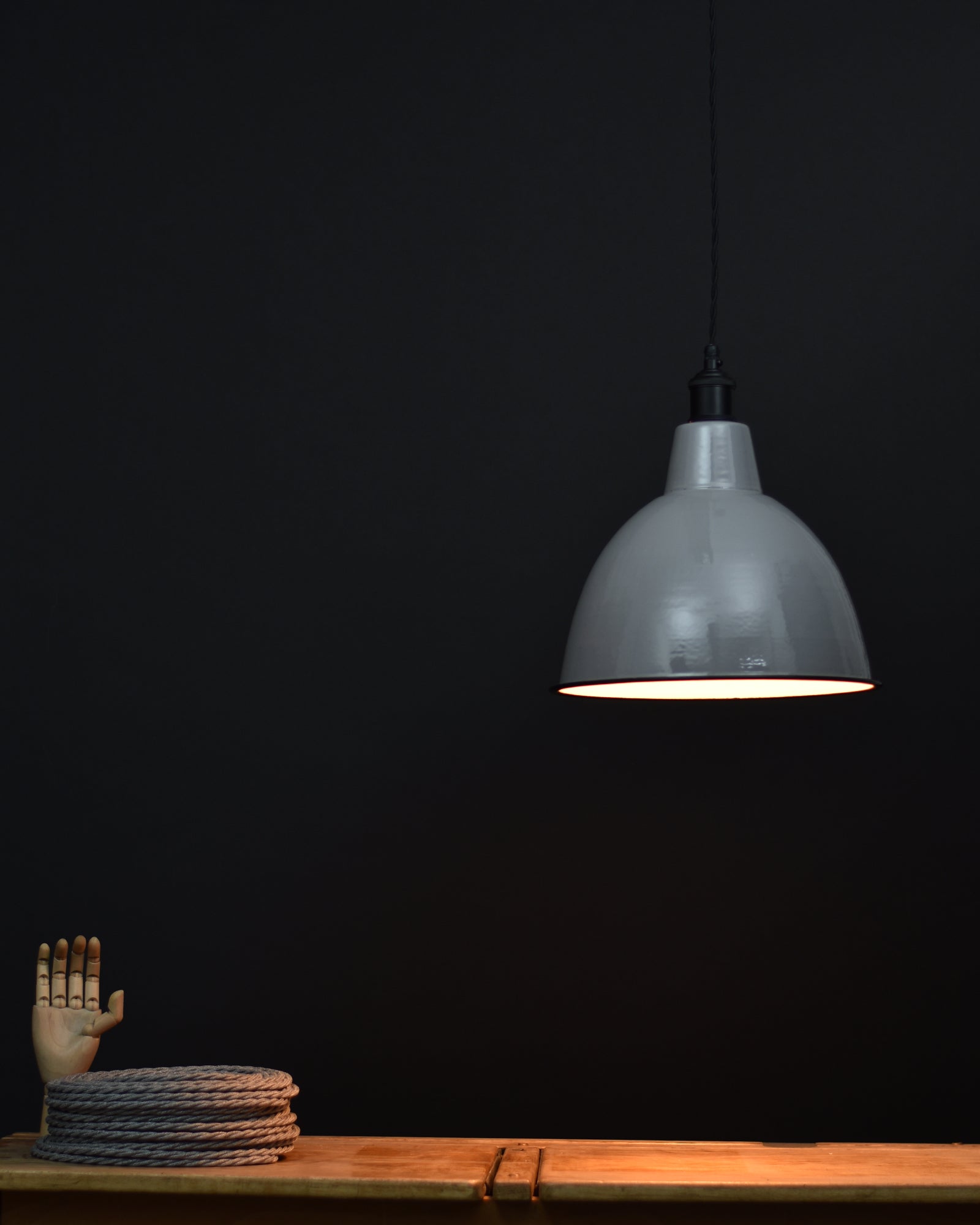 Ceiling Pendant | Large Dome | Beige Grey - Vendimia Lighting Co.