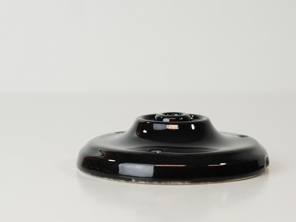 Porcelain Ceiling Rose | Jet Black - Vendimia Lighting Co.