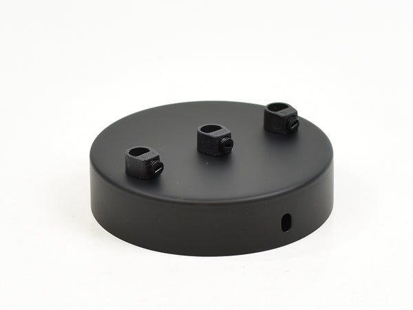 Steel Ceiling Rose | Multi Outlet | Jet Black - Vendimia Lighting Co.