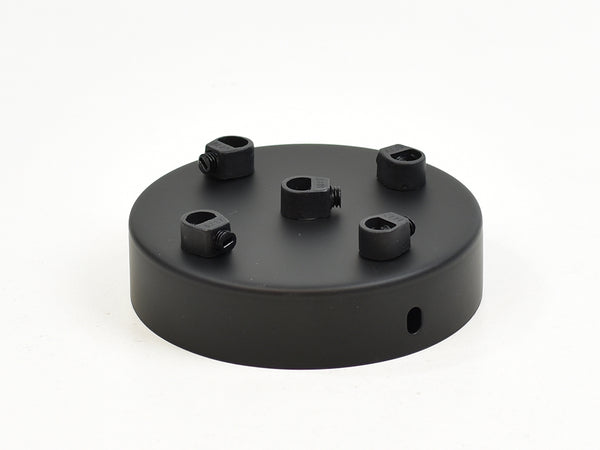 Steel Ceiling Rose | Multi Outlet | Jet Black - Vendimia Lighting Co.