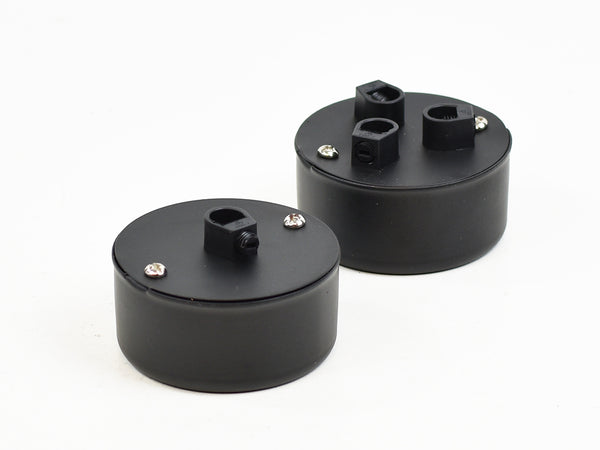 Steel Conduit Box Ceiling Rose | Multi Outlet | Jet Black - Vendimia Lighting Co.