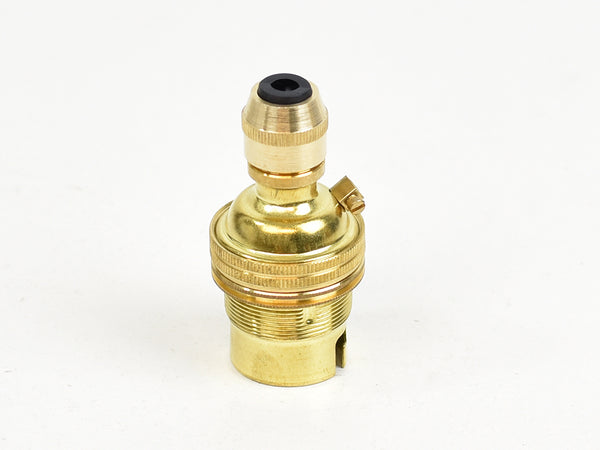 B22 Brass Bulb Holder | Threaded Skirt | Brass - Vendimia Lighting Co.