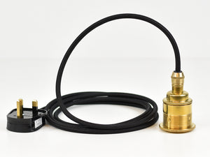Plug-in Pendant | Premium Brass Lamp Holder | Brass & Black - Vendimia Lighting Co.