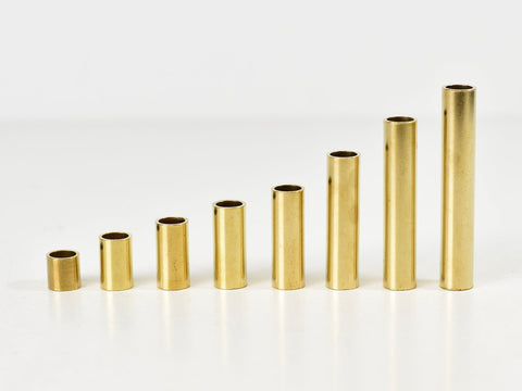 10mm Solid polished brass plain barrel tube spacers | Various Lengths - Vendimia Lighting Co.