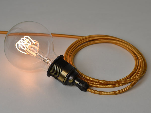 Plug-in Pendant | Premium Brass Lamp Holder | Brushed Antique & Gold - Vendimia Lighting Co.