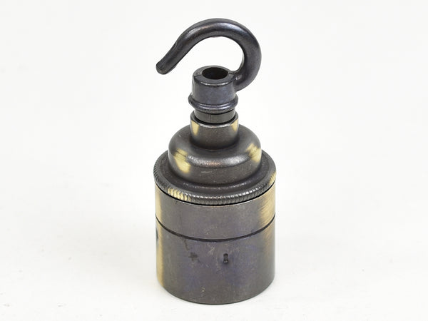 Brass Bulb Holder | Plain Skirt | Brushed Antique - Vendimia Lighting Co.
