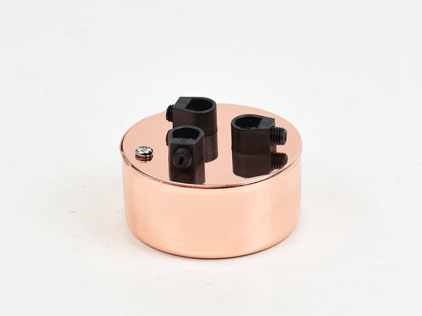 Steel Conduit Box Ceiling Rose | Multi Outlet | Polished Copper - Vendimia Lighting Co.