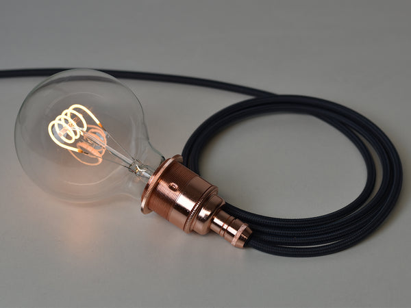 Plug-in Pendant | Premium Brass Lamp Holder | Copper & Grey - Vendimia Lighting Co.