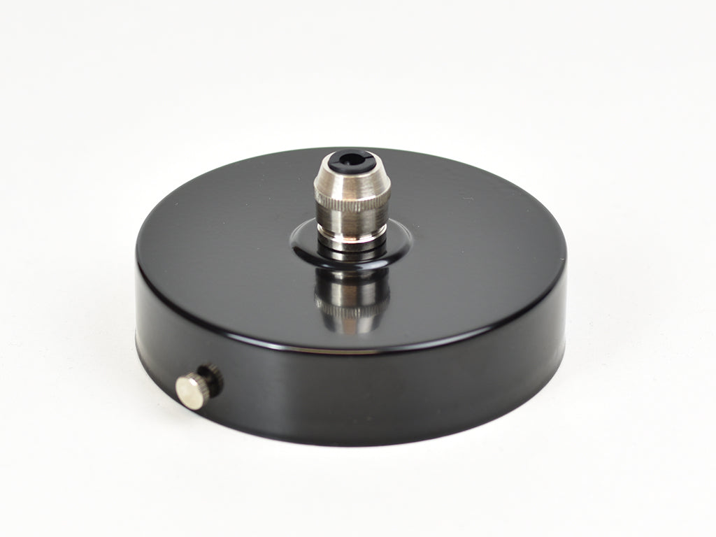 Steel Ceiling Rose | Single Outlet | Gloss Black - Vendimia Lighting Co.