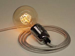 Plug-in Pendant | Premium Round Fabric Cable | Silver Birch - Vendimia Lighting Co.