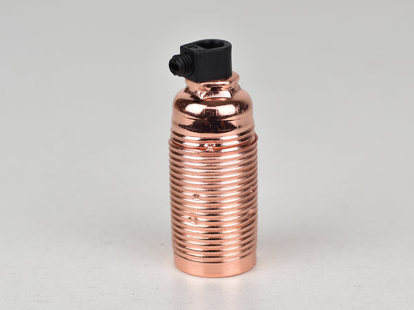 E14 Steel Bulb Holder | Polished Copper - Vendimia Lighting Co.