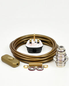 Table Lamp Wiring Kit | Nickel Silver E14 SES Bulb Holder | Inline Switch - Vendimia Lighting Co.