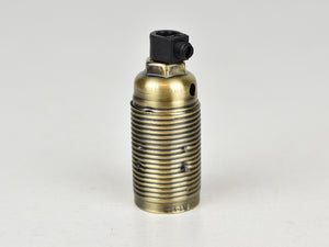 E14 Steel Bulb Holder | Antique Brass - Vendimia Lighting Co.