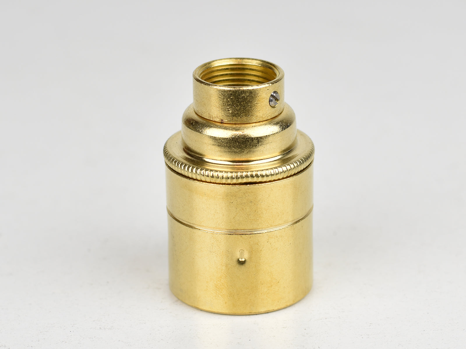 E27 Brass Bulb Holder | 20mm Conduit Fitting | Plain Brass - Vendimia Lighting Co.