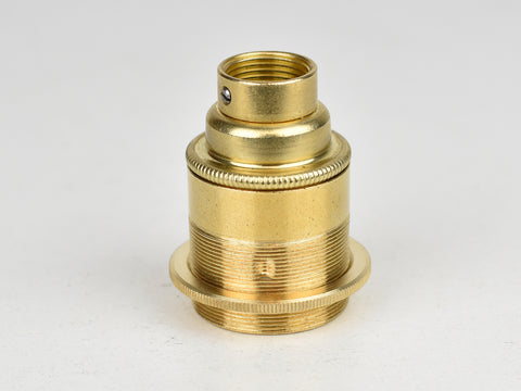 E27 Brass Bulb Holder | 20mm Conduit Fitting | Threaded Brass - Vendimia Lighting Co.