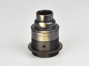 E27 Brass Bulb Holder | 20mm Conduit Fitting | Threaded Brushed Antique - Vendimia Lighting Co.