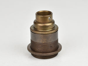 E27 Brass Bulb Holder | 20mm Conduit Fitting | Threaded Old English Brass - Vendimia Lighting Co.