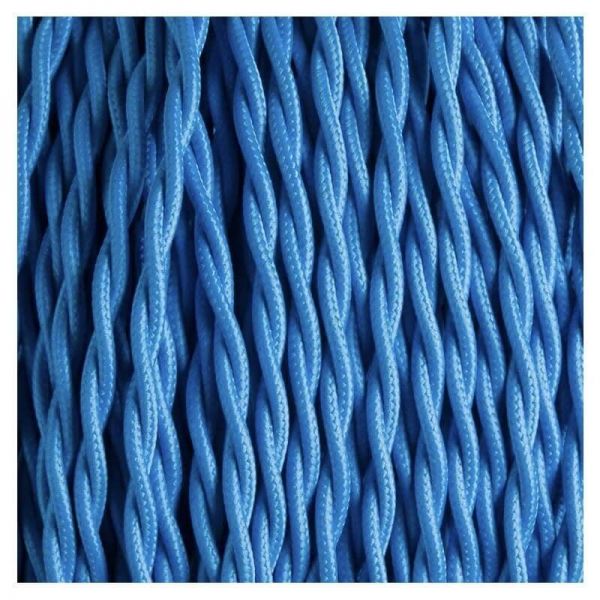 Fabric Cable | Twisted | Ocean Blue - Vendimia Lighting Co.