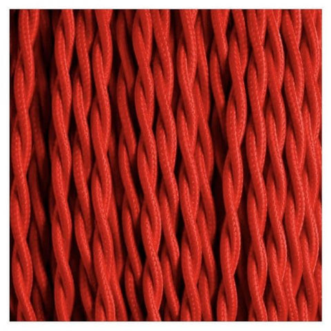Fabric Cable | Twisted | Cherry Red - Vendimia Lighting Co.